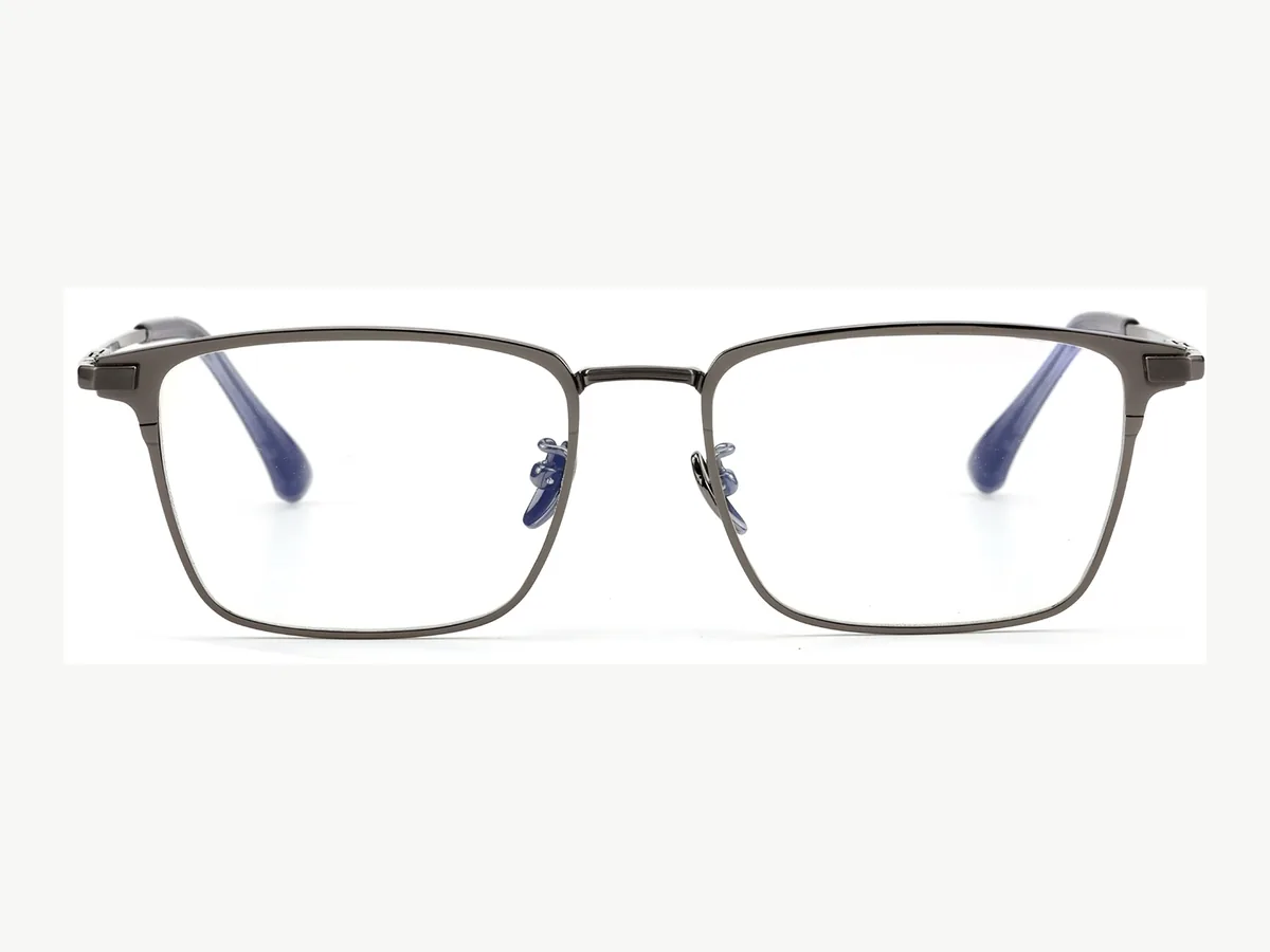 Titanium optical frame representing the company product scope