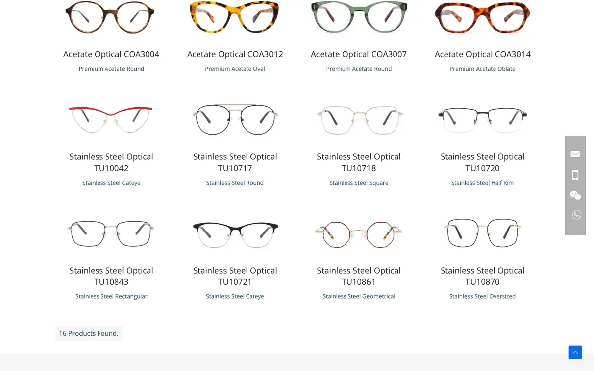 Conchen Eyewear official eyeglasses catalogue showing optical frame models