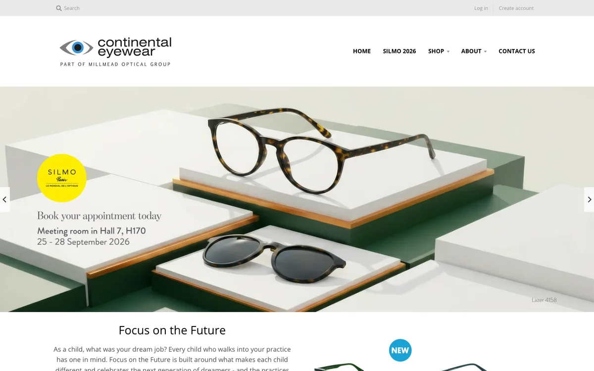 Continental Eyewear official website screenshot