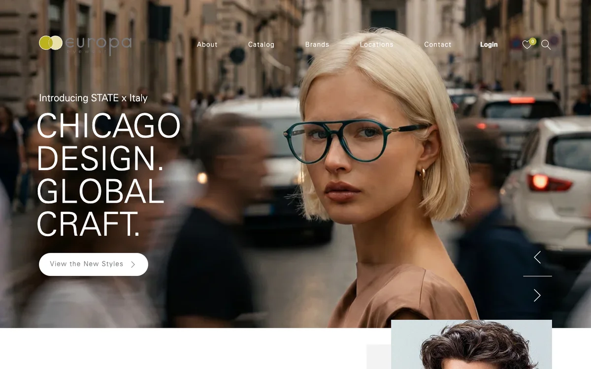 Europa Eyewear official website screenshot