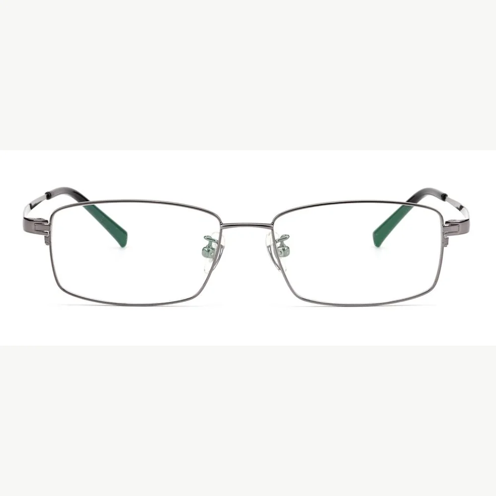 Model 22825 rectangular titanium metal eyeglass frame shown from the front