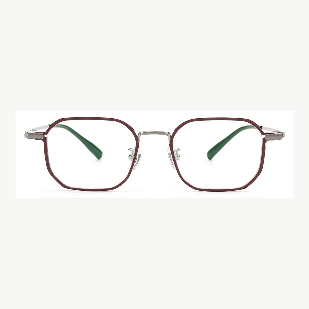 Brown titanium optical frame shown from the front