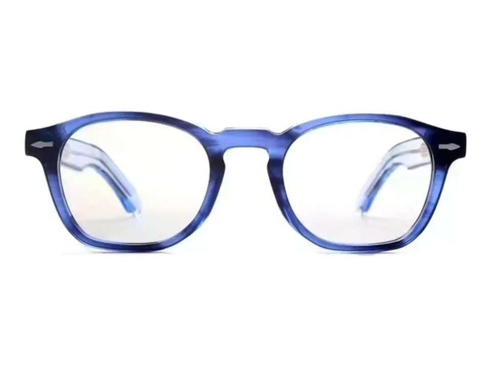 Blue acetate optical frame model 23051 shown from the front