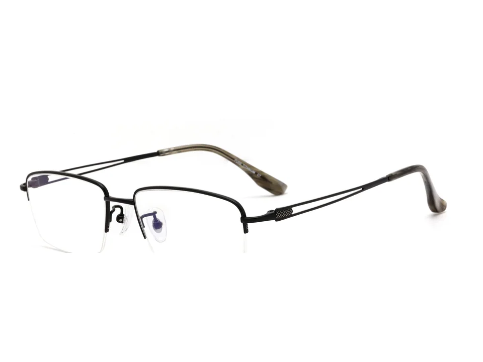 Black pure titanium eyeglass frame model 89547 shown at an angle