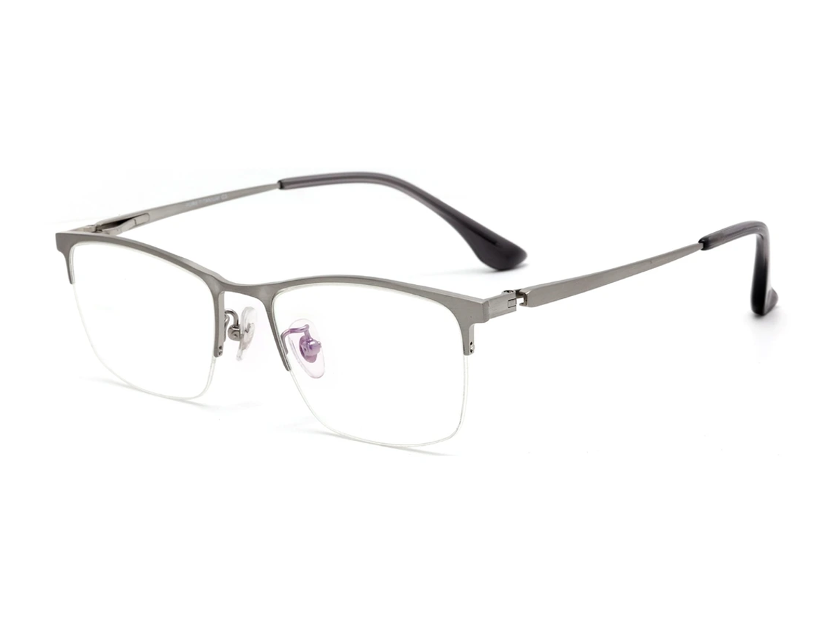 Pure titanium eyeglass frame model CK0010 centered on a white background
