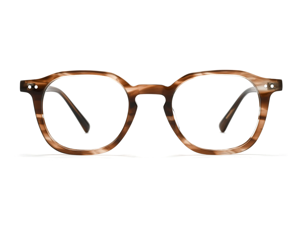 Centered front view of acetate eyeglass frame GG6013F