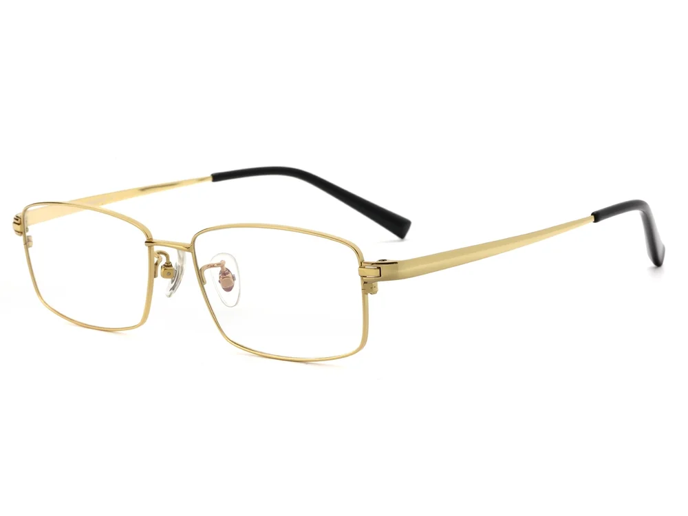 Gold-tone pure titanium eyeglass frame model 22825 shown at an angle
